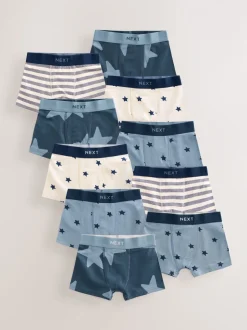 Blauw met sterren en strepen - Verpakking van 10 trunks (1,5-16jr)
