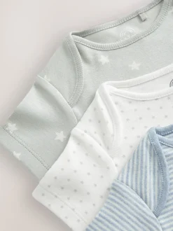 Blauw met sterrenprint - Baby heupdysplasie-rompertjes met korte mouwen 3 stuks