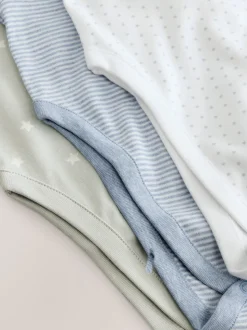 Blauw met sterrenprint - Baby heupdysplasie-rompertjes met korte mouwen 3 stuks