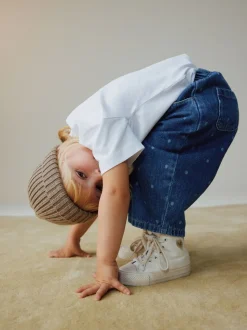 Blauw met stippen - Pullon Barrel Jeans (3mths-7yrs)