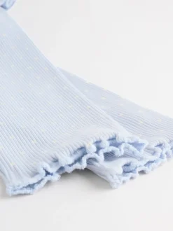 Blauw met stippen - Set met babyfriltop met lange mouwen en legging (0mnd-2jr)
