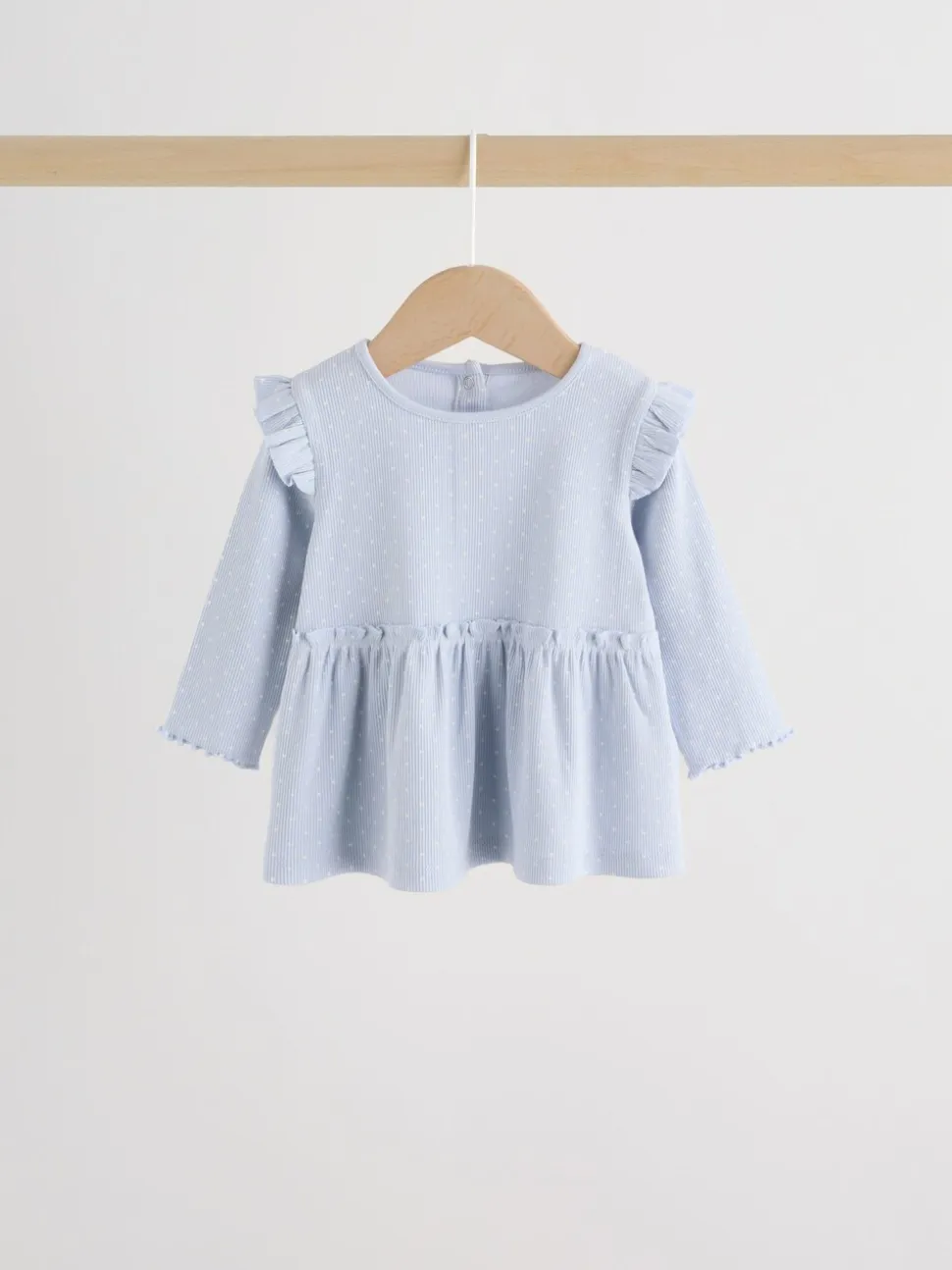 Blauw met stippen - Set met babyfriltop met lange mouwen en legging (0mnd-2jr)
