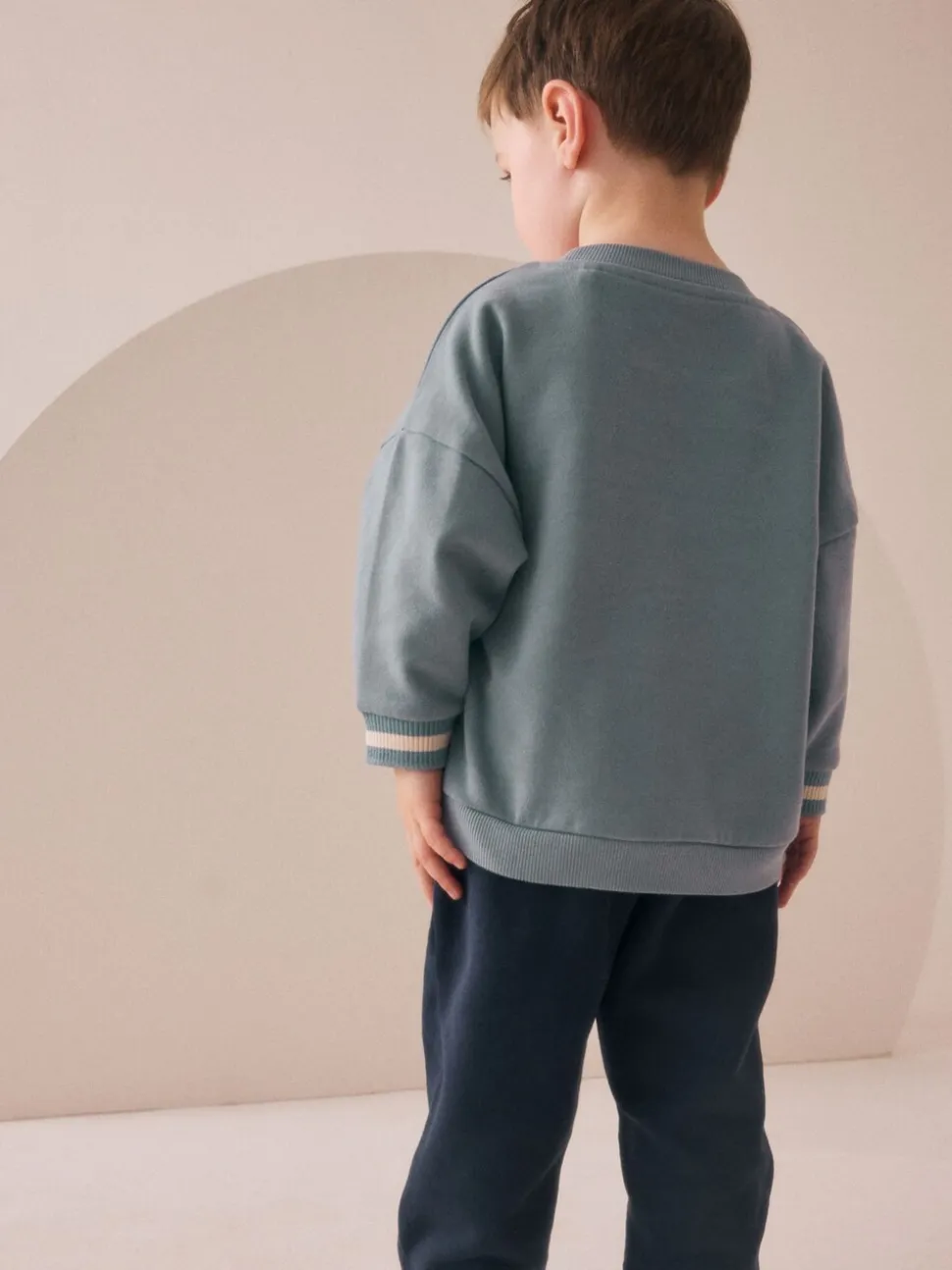 Blauw met vliegtuig - Set met sweatshirt en joggingbroek (3mnd -7jr)