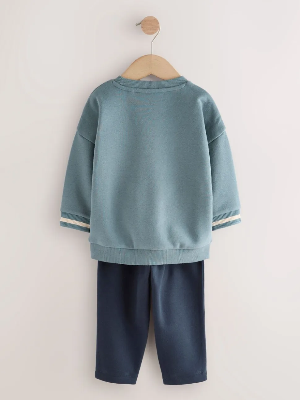 Blauw met vliegtuig - Set met sweatshirt en joggingbroek (3mnd -7jr)