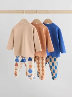 Blauw met vormen - Tops en Leggings 6 -delige babyset (0mnd-3jr)