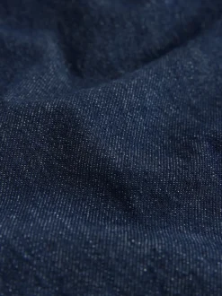 Blauw met wassing - Cropped jeans met opgestikte zakken