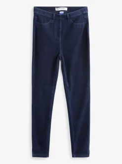 Blauw met wassing - Cropped denim jersey legging