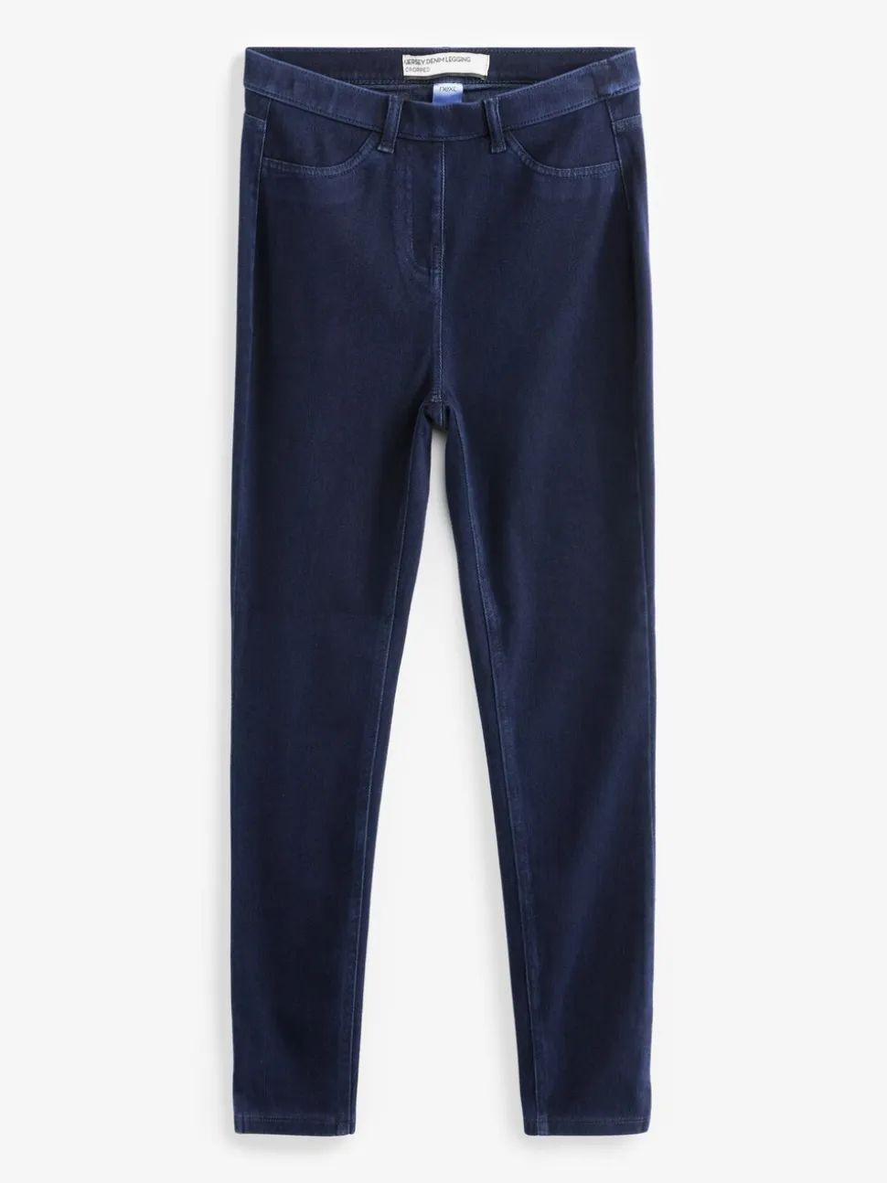 Blauw met wassing - Cropped denim jersey legging