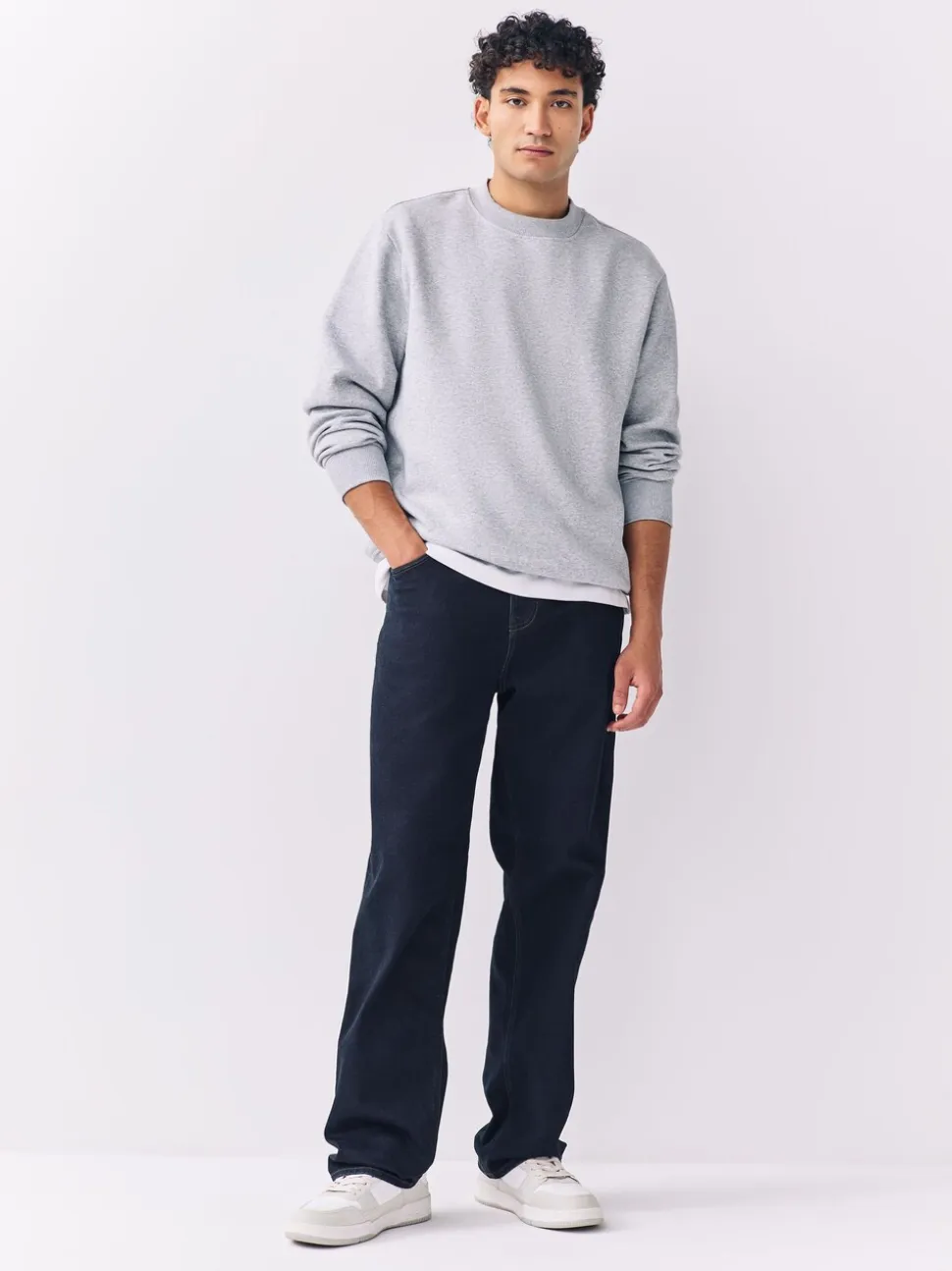 Blauw met wassing - Relaxed fit - Motionflex jeans