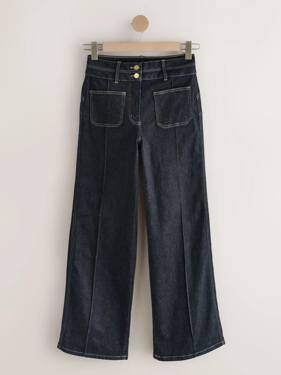 Blauw met wassing - Slim Lift and Shape Wide Leg Jeans