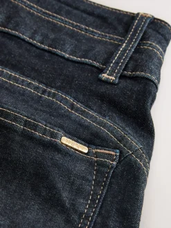 Blauw met wassing - Slim Lift and Shape Wide Leg Jeans