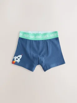 Blauw ruimteprint - Junior karakter trunks 5 verpakking (1,5-16jr)