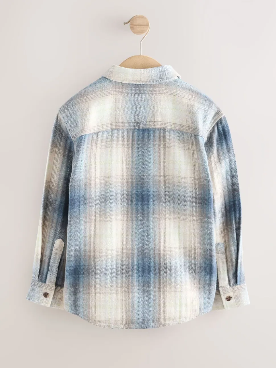 Blauw Schaduw - Set van geruit overhemd met lange mouwen en T-shirt 2 stuks (3-16jaar)