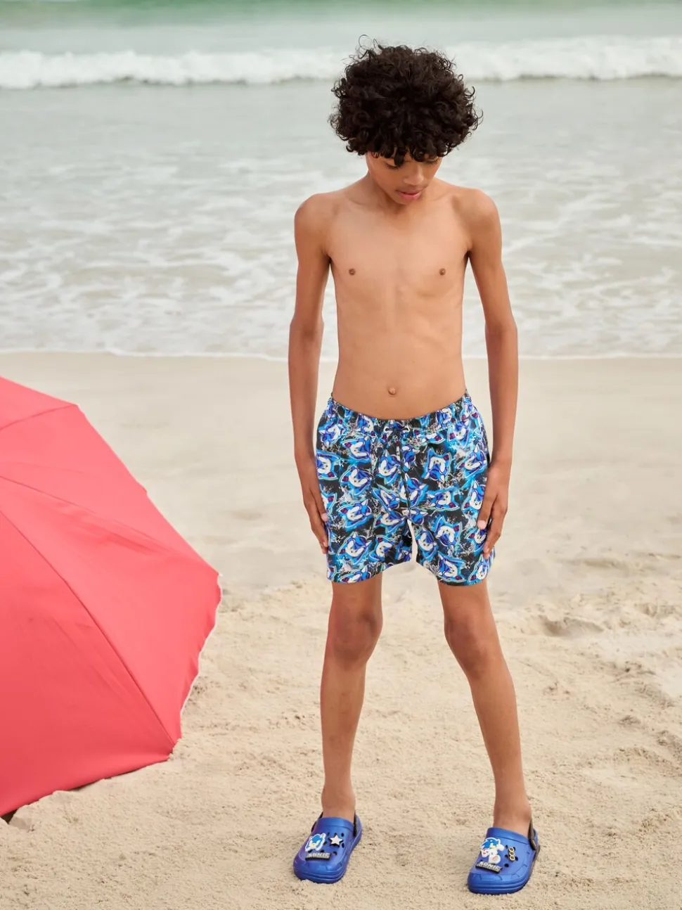 Blauw Sonic - Zwemshort (3-16 jr)
