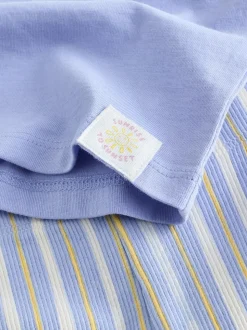 Blauw Sunshine - Set van T-shirt met korte mouwen en fietsshort (3mnd-7jr)