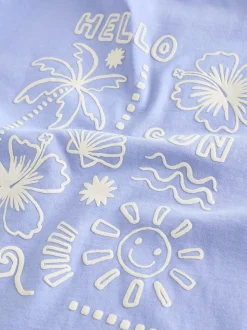 Blauw Sunshine - Set van T-shirt met korte mouwen en fietsshort (3mnd-7jr)