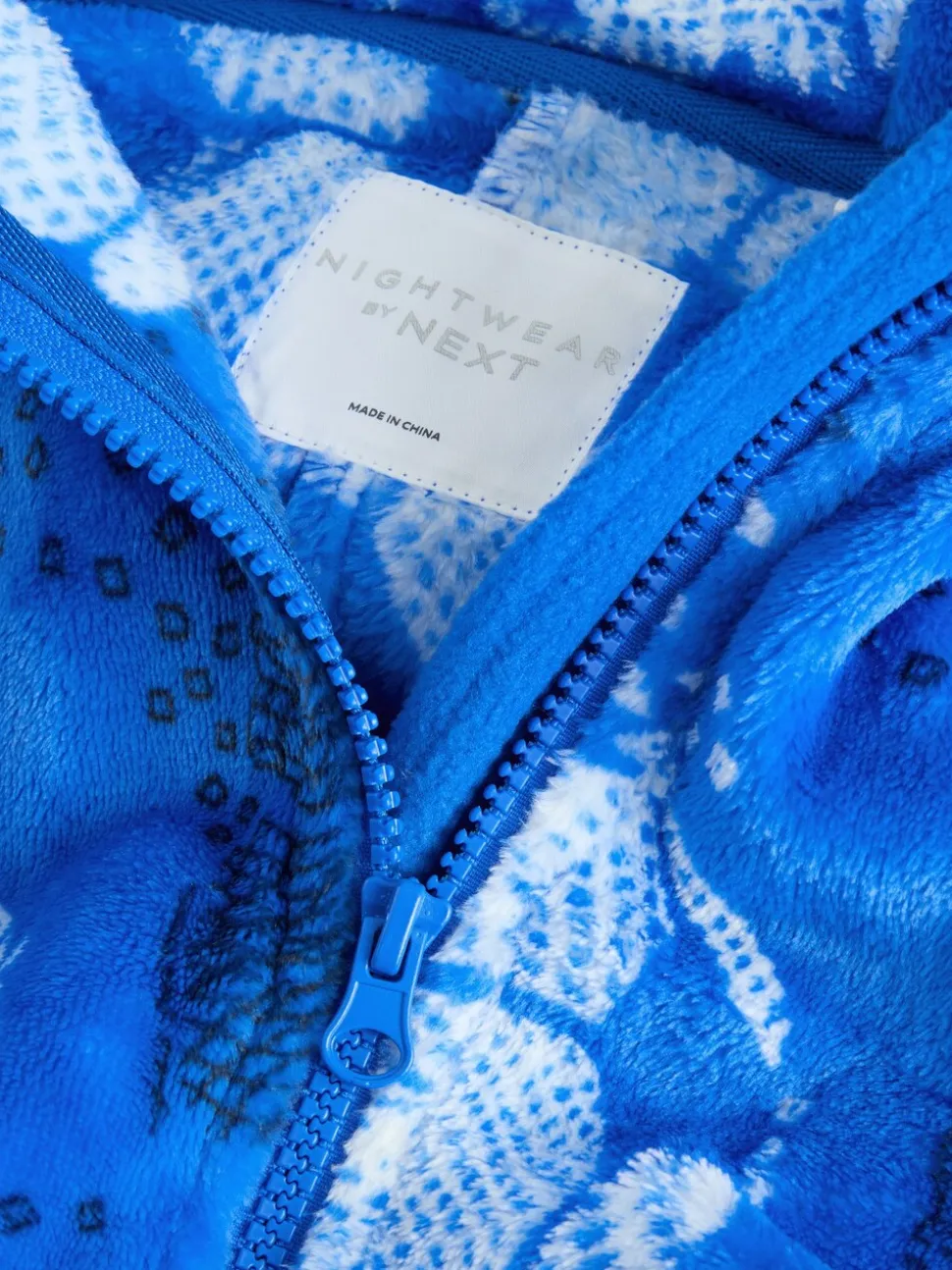 Blauw voetbal - Fleece onesie (3-16 jr)