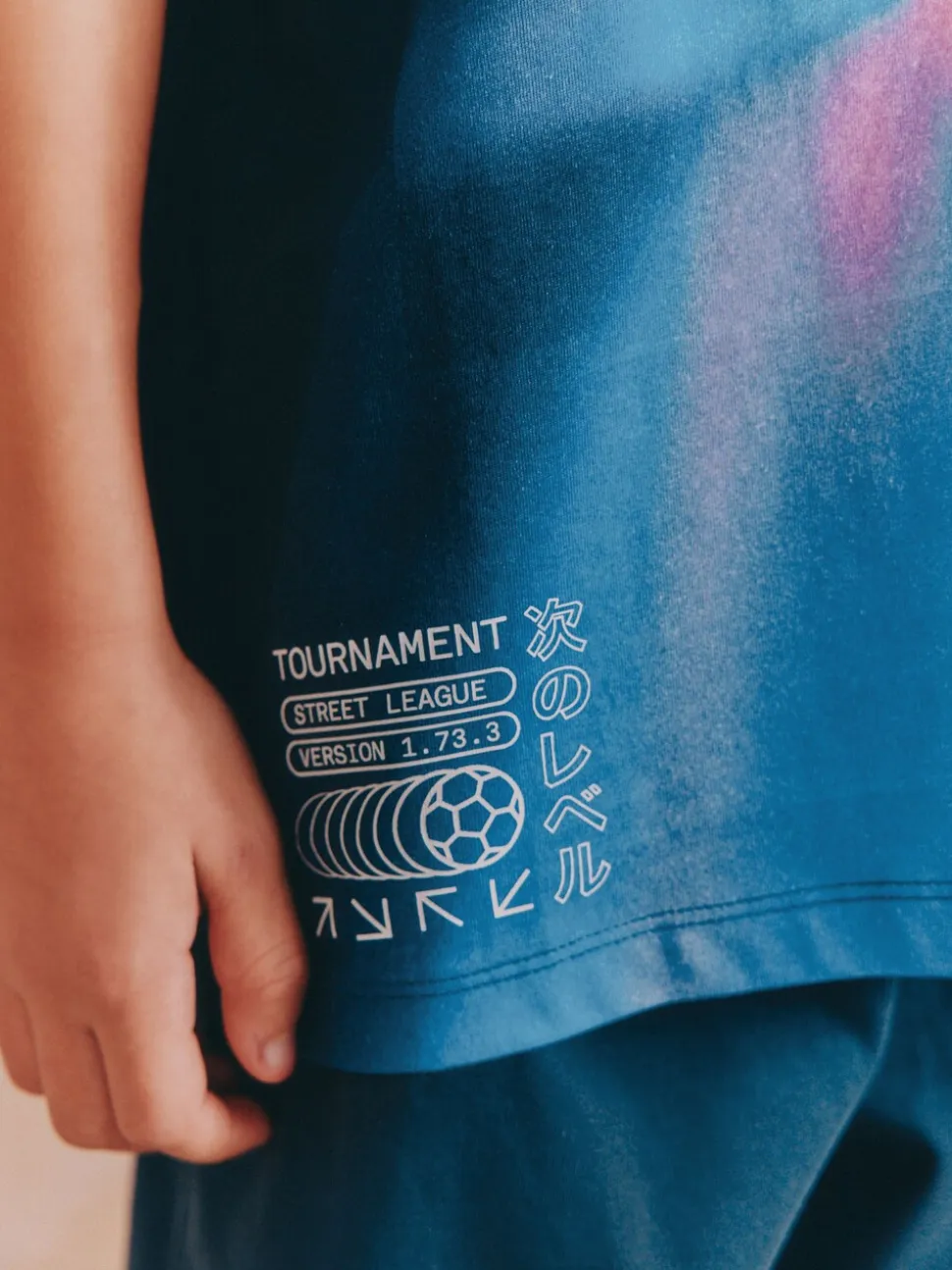 Blauw voetbal - Set van 2 pyjama's met short (3-16 jr)
