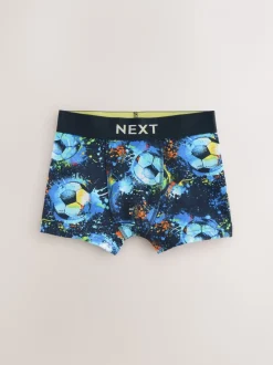 Blauw voetbalprint - Verpakking van 5 boxers (2-16jr)