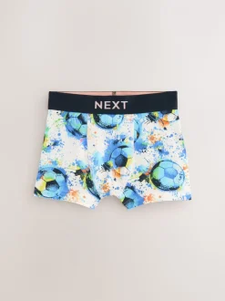 Blauw voetbalprint - Verpakking van 5 boxers (2-16jr)