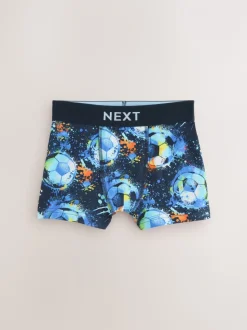 Blauw voetbalprint - Verpakking van 5 boxers (2-16jr)