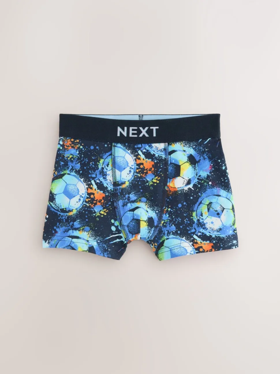 Blauw voetbalprint - Verpakking van 5 boxers (2-16jr)