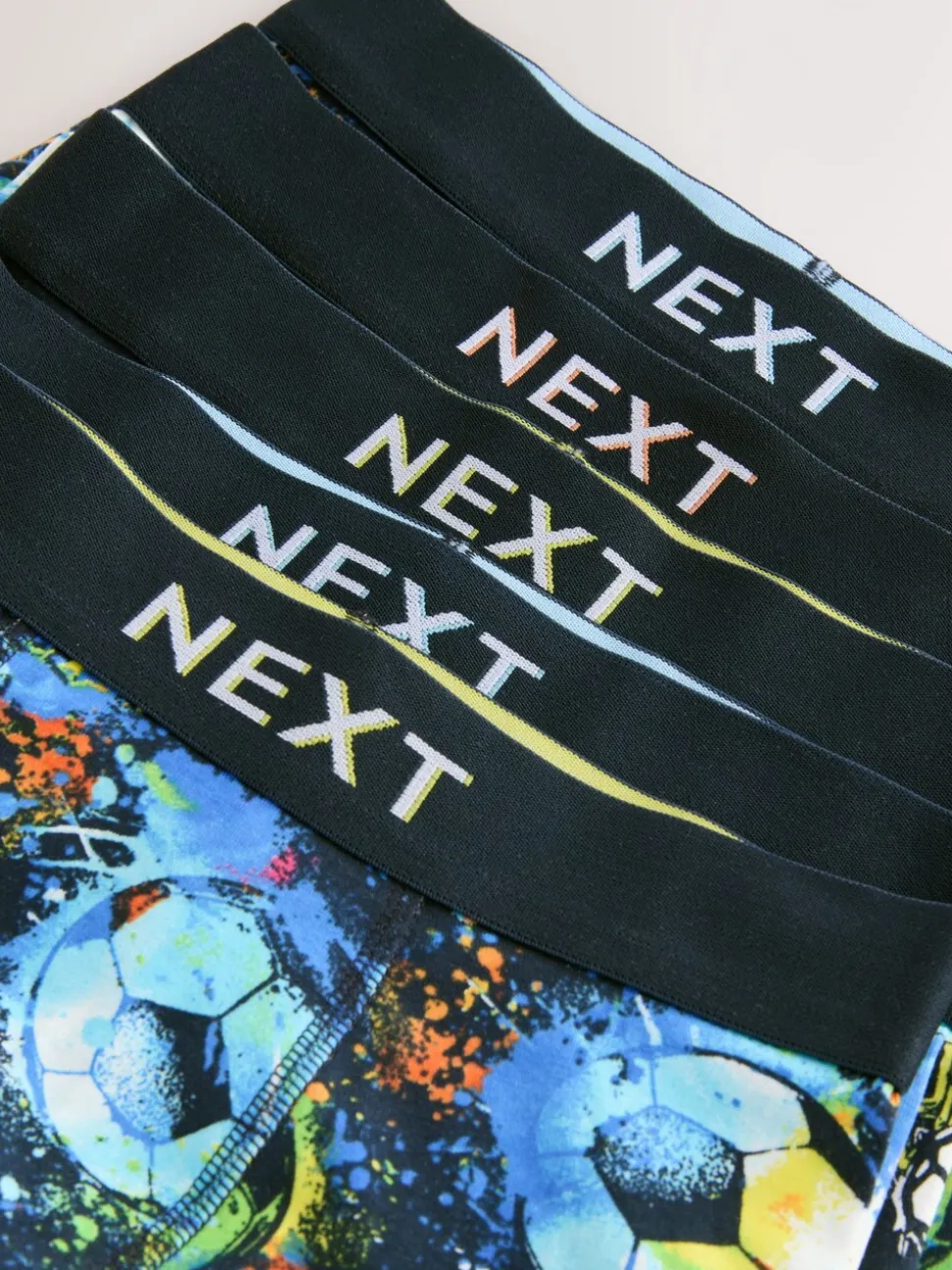 Blauw voetbalprint - Verpakking van 5 boxers (2-16jr)