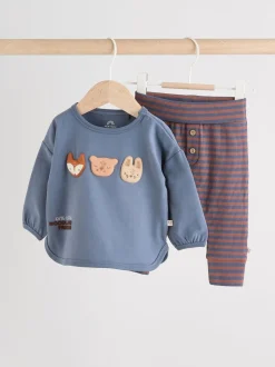 Blauw Woodland - Babyset van top en Leggings 2 -delig (0mnd-3jr)
