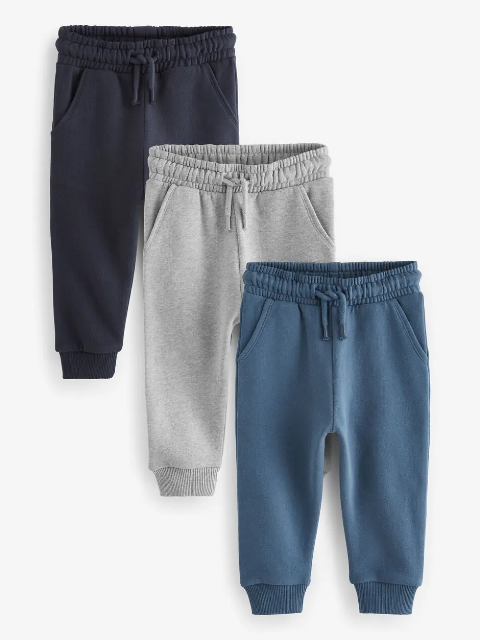 Blauw/antracietgrijs/zwart - Verpakking van 3 zachte joggingbroeken (3 mnd-7 jr)