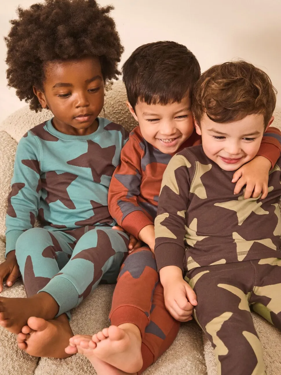 Blauw/bruin - Verpakking van 3 knusse pyjama's (9 mnd-10 jr)