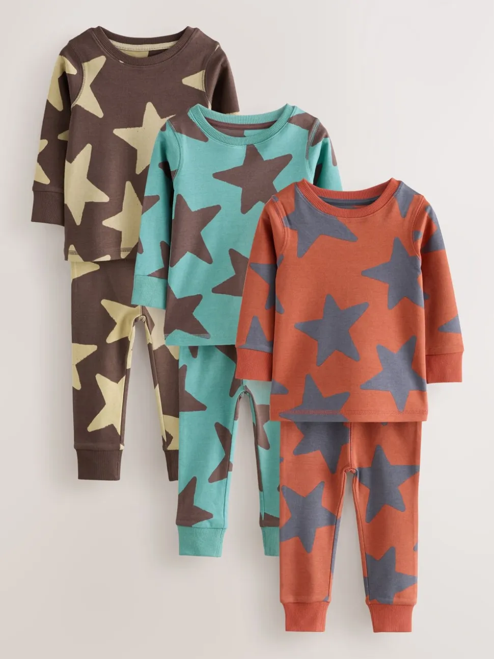 Blauw/bruin - Verpakking van 3 knusse pyjama's (9 mnd-10 jr)
