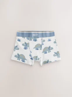 Blauw/bruin met dinoprint - Verpakking van 5 trunks (1,5-12jr)