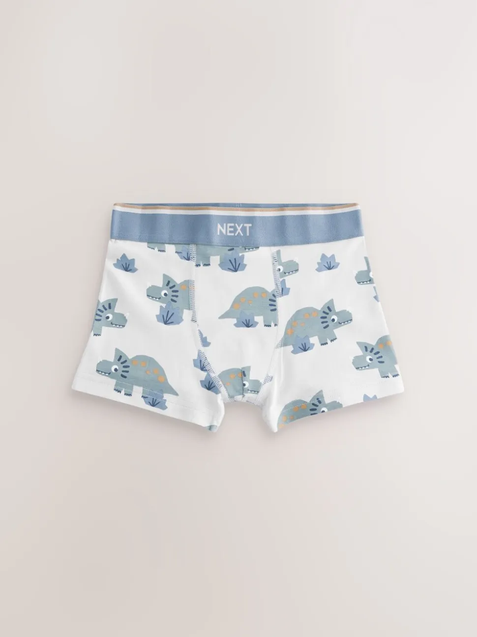 Blauw/bruin met dinoprint - Verpakking van 5 trunks (1,5-12jr)