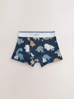 Blauw/bruin met dinoprint - Verpakking van 5 trunks (1,5-12jr)
