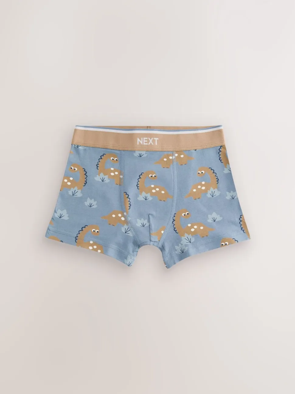 Blauw/bruin met dinoprint - Verpakking van 5 trunks (1,5-12jr)