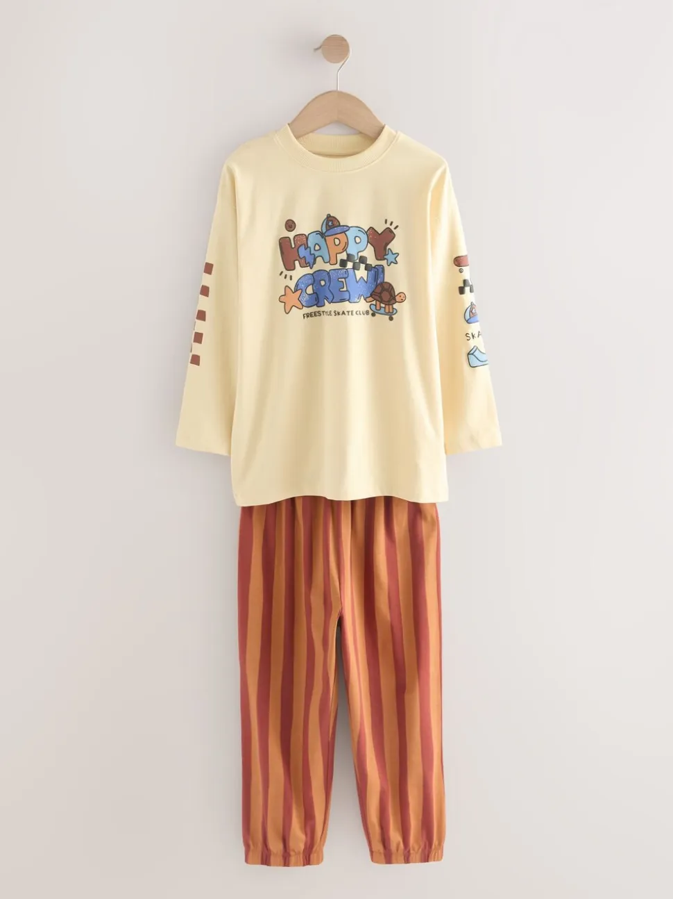 Blauw/bruin met dinosaurus - Verpakking van 3 oversized pyjama's 3 (9mnd -10jr)
