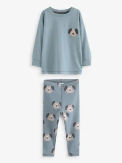 Blauw/bruin/kakigroen dierenprint - Verpakking van 3 knusse pyjama's (9mnd-8jr)