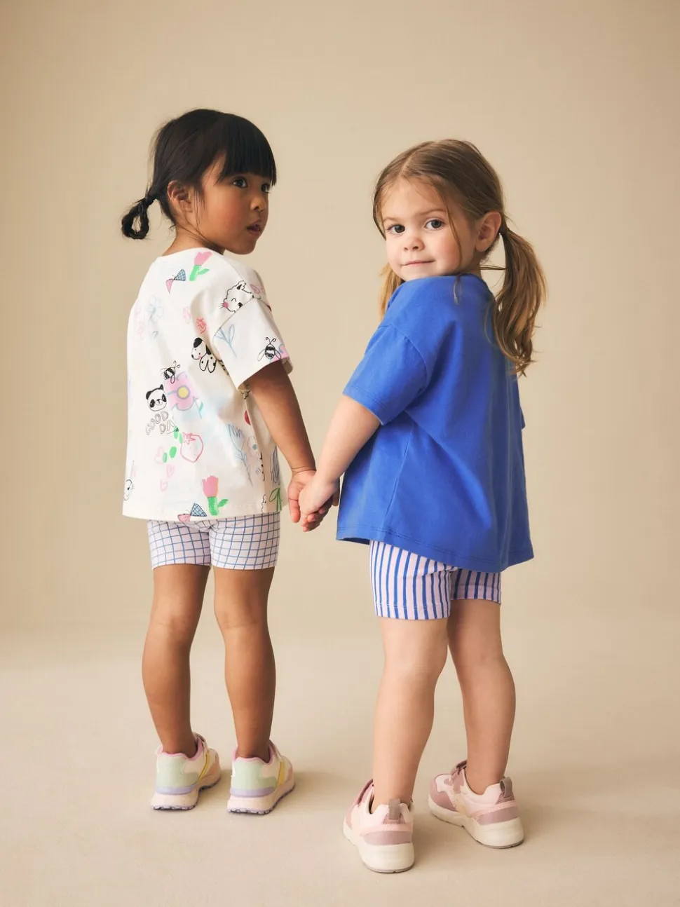 Blauw/crèmekleurig - Top & Cycle Shorts Set 2 Pack (3mths-7yrs)