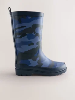 Blauwe Camo - Rubberen regenlaarzen