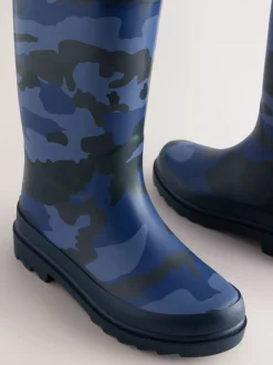 Blauwe Camo - Rubberen regenlaarzen