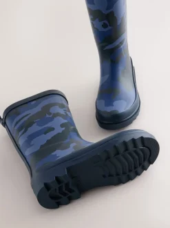 Blauwe Camo - Rubberen regenlaarzen
