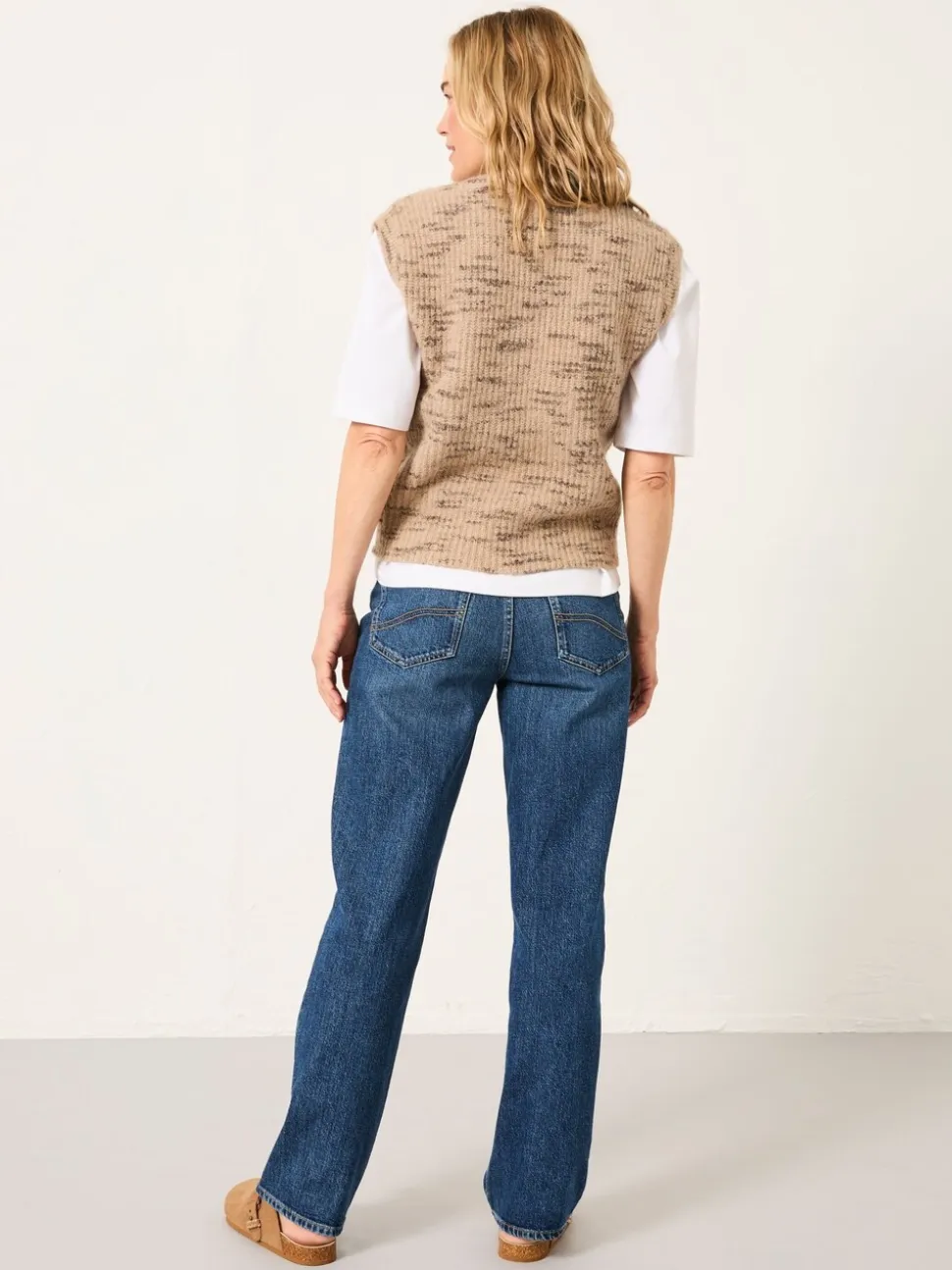 Blauwe denim - FatFace Relaxed Straight Jeans