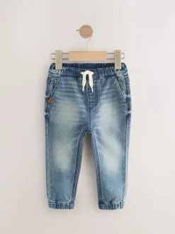 Blauwe denim - Jogger-jeans met comfortabele stretch 2 -pak (3mnd-7jr)