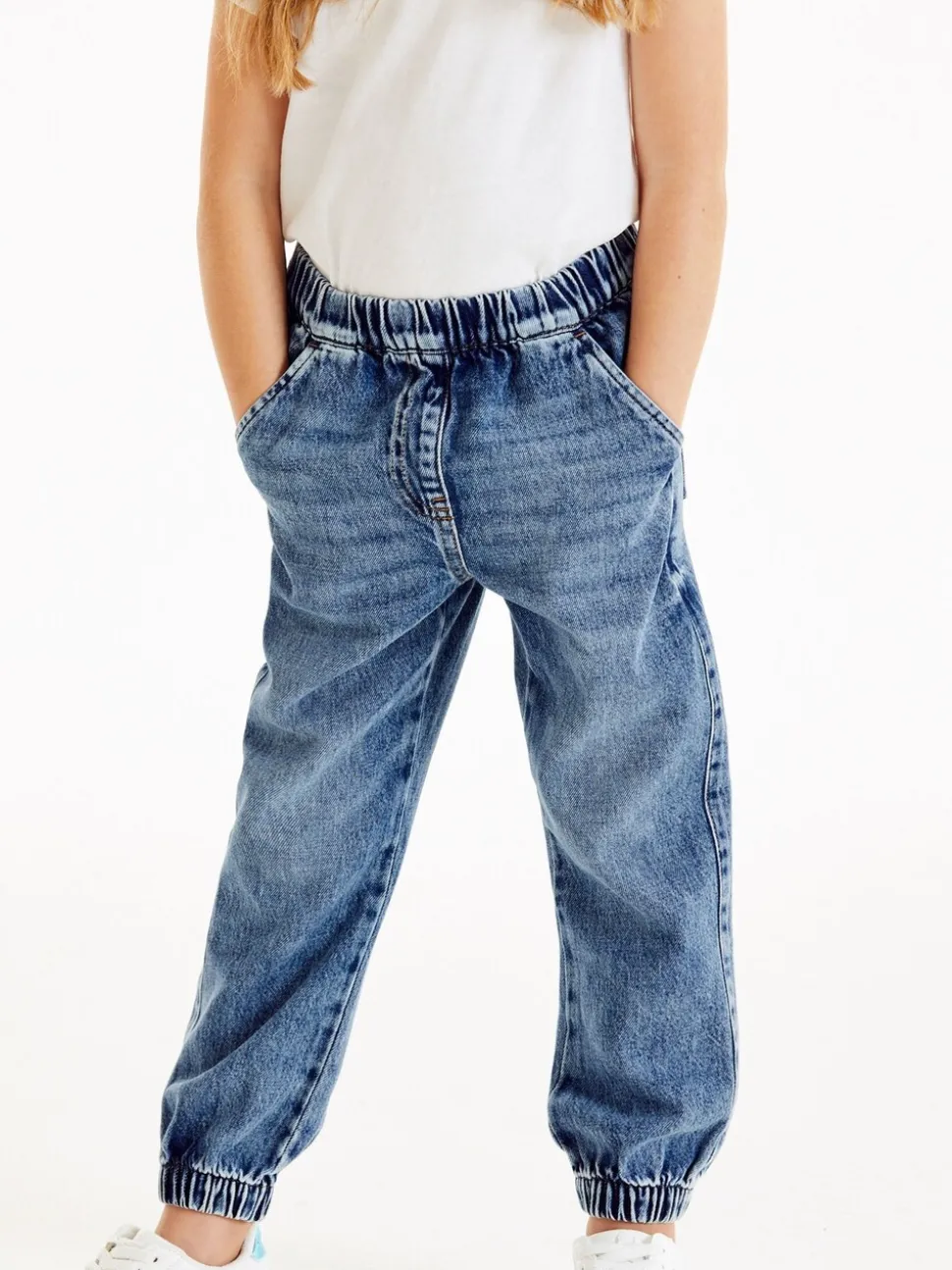 Blauwe denim - Joggingbroek (3-16 jr)