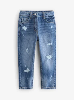 Blauwe denim - Mom 100% katoenen jeans (3-16jaar)