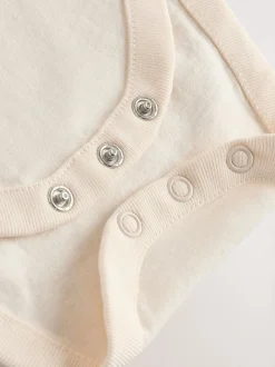 Blauwe geborduurde Denim - Babyset van bodysuit met lange mouwen & bretelbroek (0mnd -2jr)