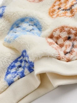 Blauwe gezichten met dambordmotief - Set van fleece top en joggingbroek voor baby's (0mnd -2jr)