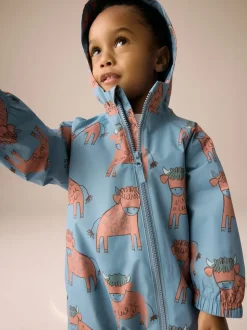 Blauwe Hamish Print - Waterdicht regenpak met fleecevoering (3 mnd-7 jr)