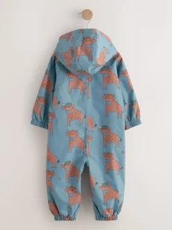 Blauwe Hamish Print - Waterdicht regenpak met fleecevoering (3 mnd-7 jr)
