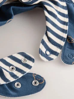 Blauwe mama en papa - Verpakking met 2 babyslabbetjes
